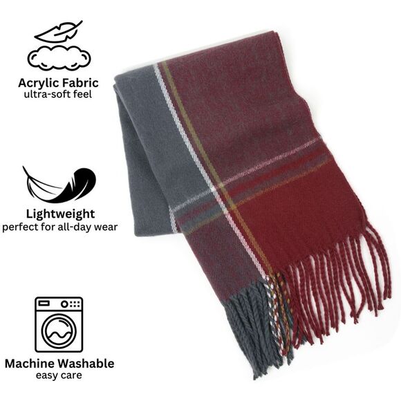 Alpine Swiss Mens Scarf Softer Than Cashmere Scarves Plaids Womens Winter Shawl - Picture 5 of 5